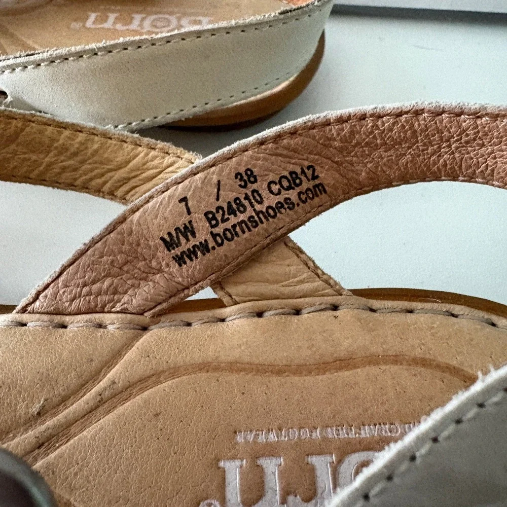 Born Gold and beige sandals